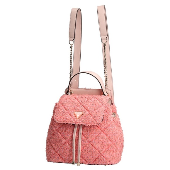 New GUESS Cessily Flap Backpack Coral - Picture 2 of 11